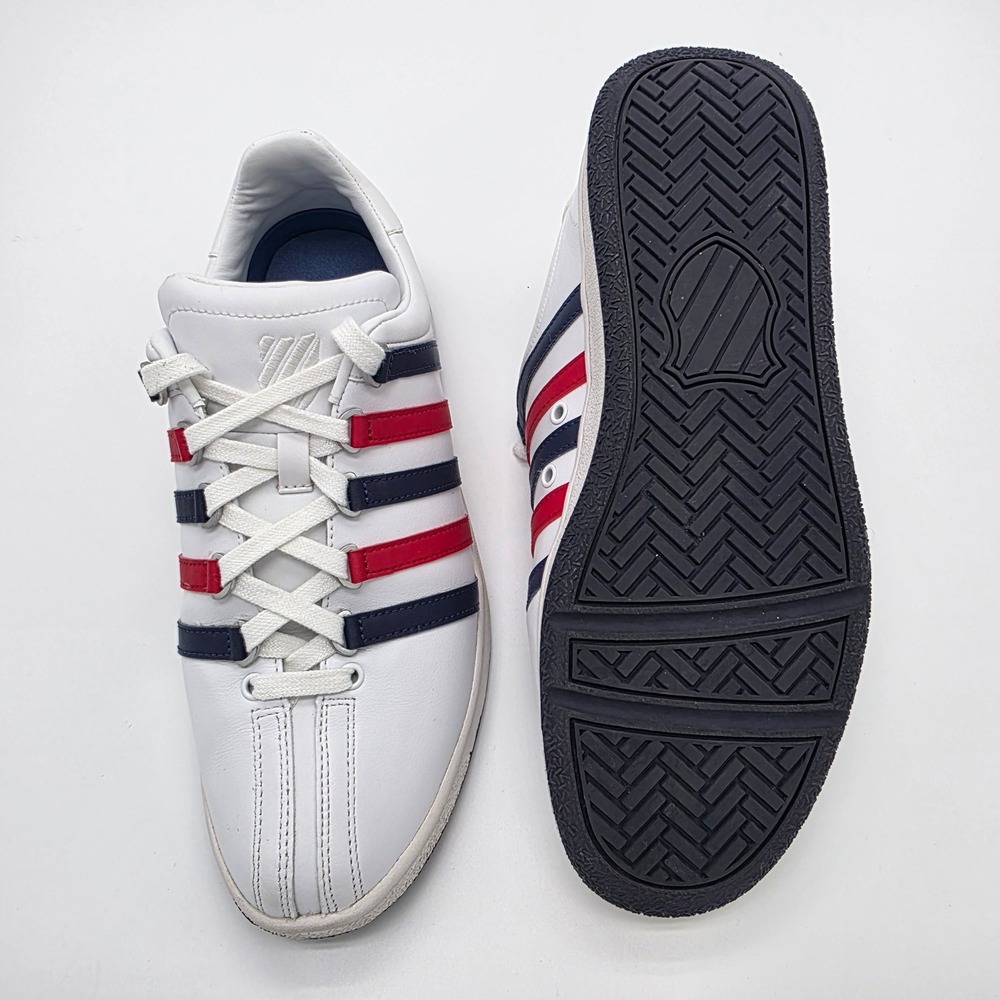 K Swiss Classic 88 White Red Blue, 03343130, Low Cut, Leather Mens Shoes Size 10 - Picture 2 of 10